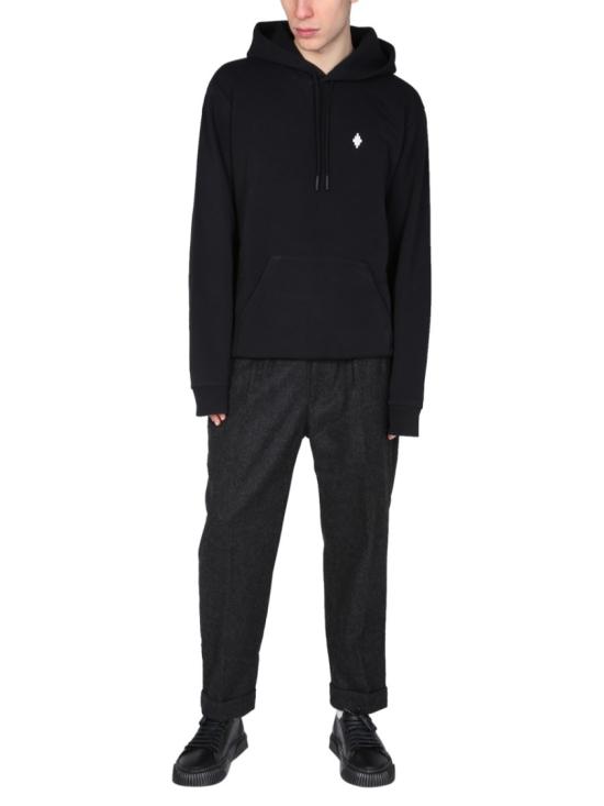  마르셀로 불론 후드 티셔츠 CMBB007 C99FLE0021001 Black - MARCELO BURLON