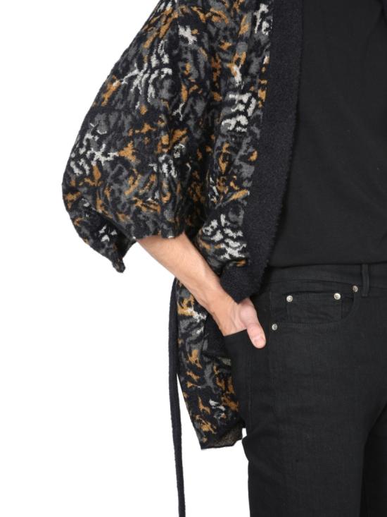  생로랑 레오파드 니트 숏 슬리브 가디건 644663 YAWU21026 Black - SAINT LAURENT