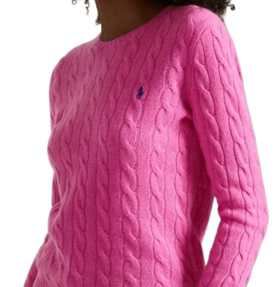 25FW 폴로 랄프로렌 폴로 자수 케이블 니트 스웨터  211971865 Pink - POLO RALPH LAUREN