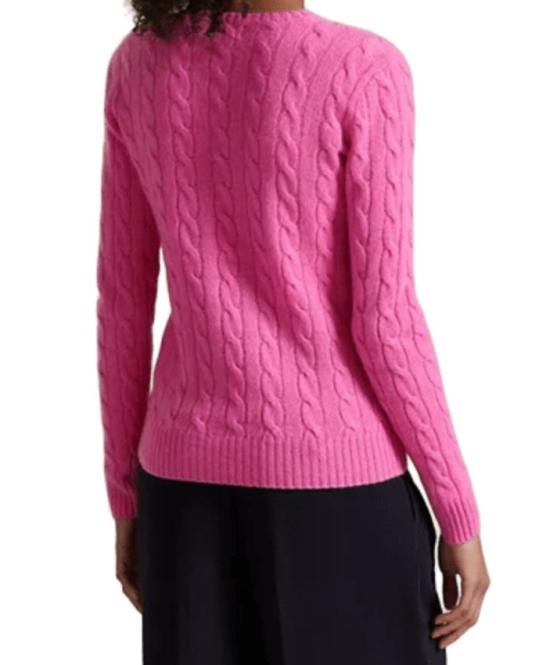 25FW 폴로 랄프로렌 폴로 자수 케이블 니트 스웨터  211971865 Pink - POLO RALPH LAUREN