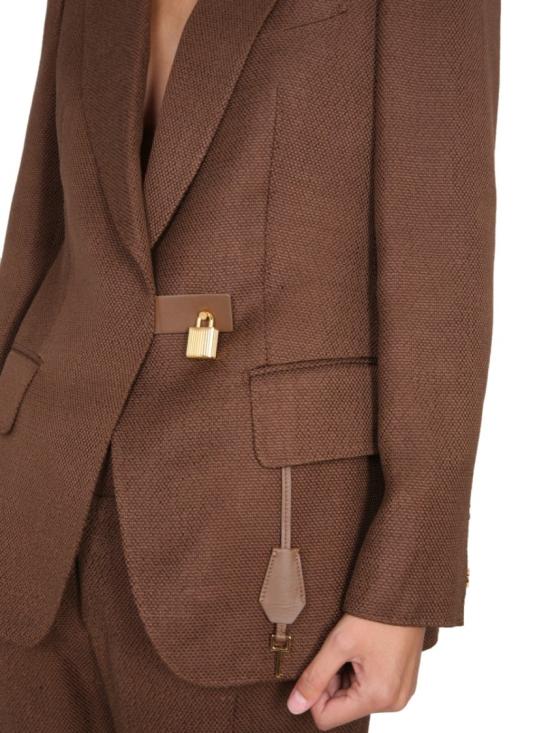  톰포드 패드락 디테일 블레이저 패드락 디테일 블레이저 GI2887 FAX846KB520 Brown - TOMFORD