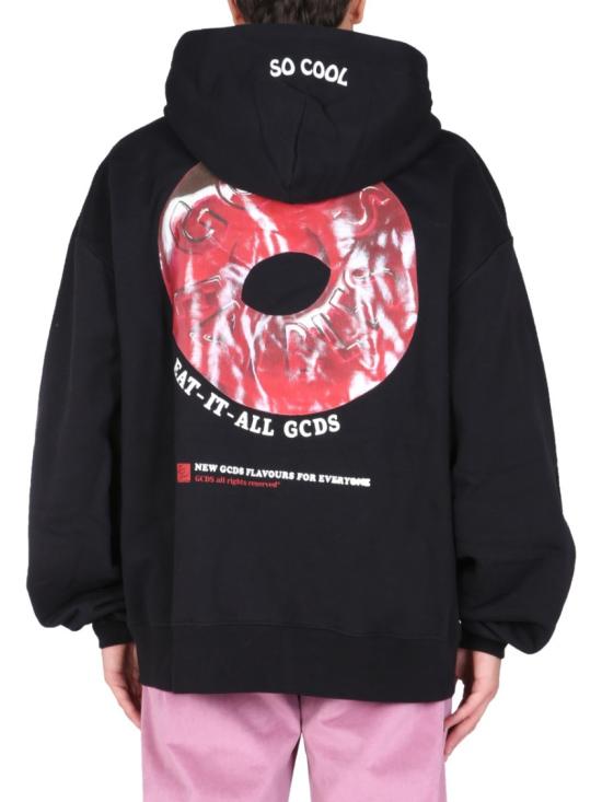  지씨디에스 후드 티셔츠 FW22M020052 02 Black - GCDS