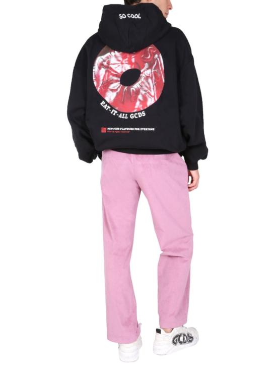 지씨디에스 후드 티셔츠 FW22M020052 02 Black - GCDS