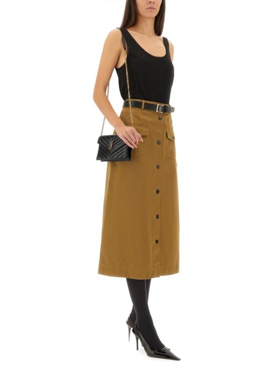  생로랑 미디 스커트 817344 Y04VY2100 Brown - SAINT LAURENT