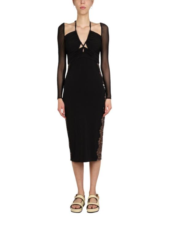  셀프 포트레이트 미디 원피스 SS22 113 BLACK Black