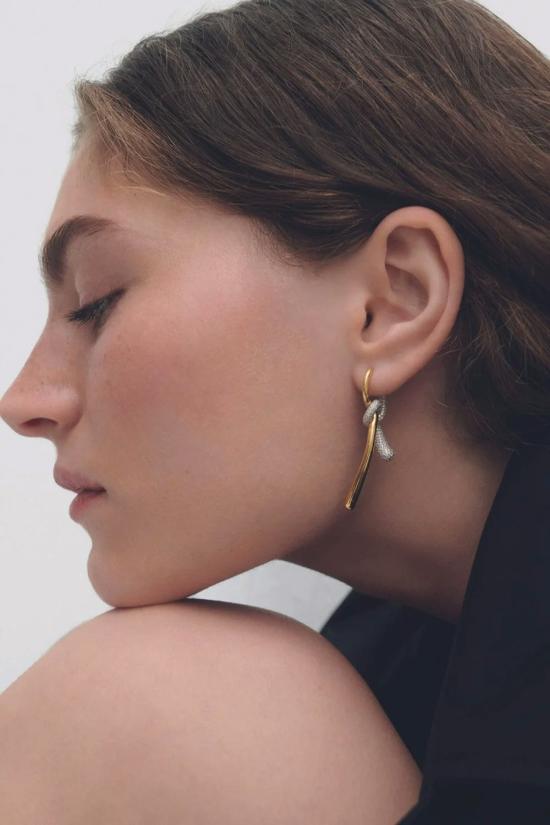  피디파올라 이어링 Pdpaola 파베 트위스트 후프 골드 - PD PAOLA