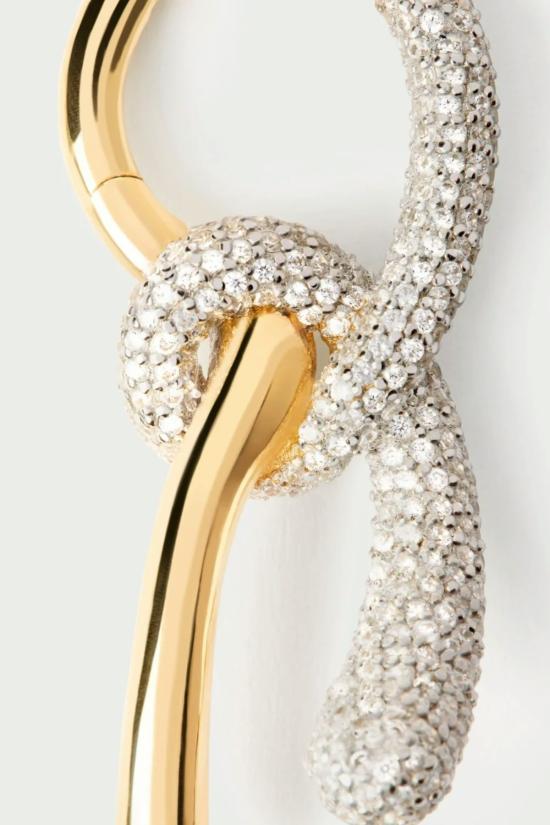  피디파올라 이어링 Pdpaola 파베 트위스트 후프 골드 - PD PAOLA