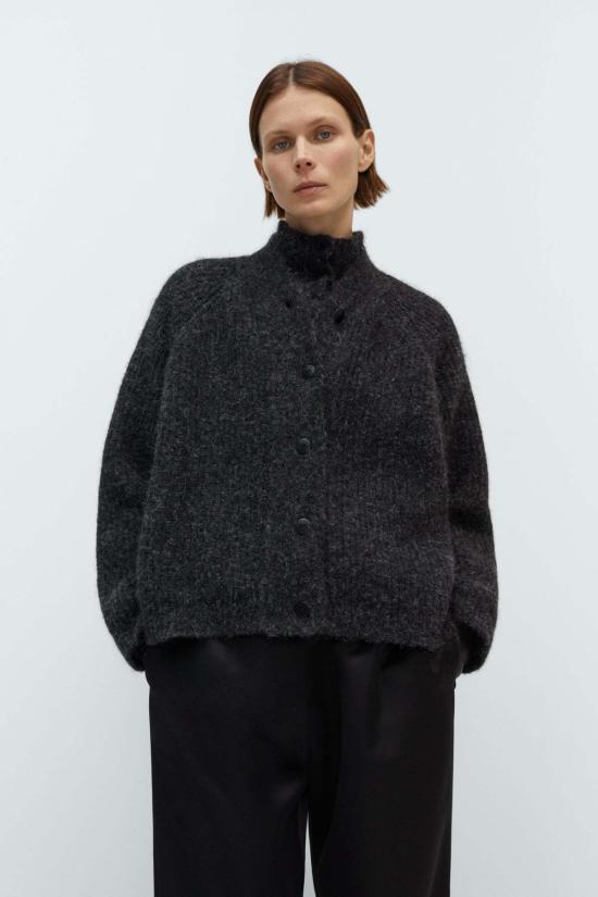  코데라 가디건 Cordera 베이비 알파카 카디건 무연탄 - CORDERA