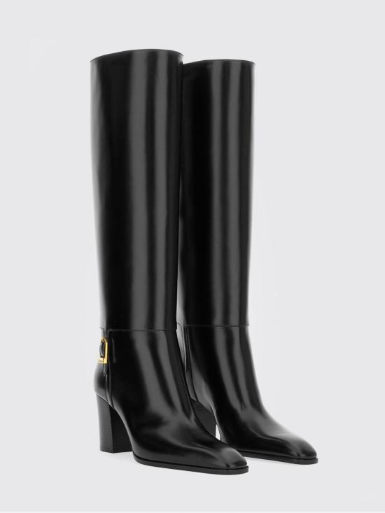 25FW 생로랑 스무스 레더 롱부츠 스무스 가죽 부츠 818207AAEHR 1000 Black - SAINT LAURENT