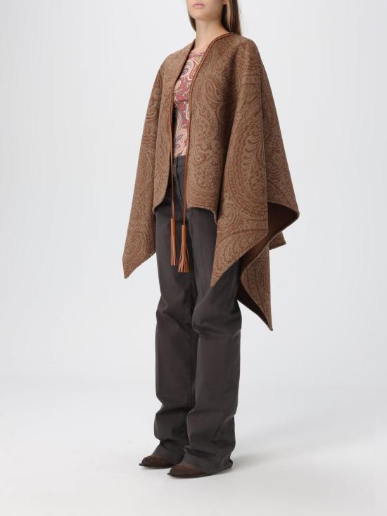 25FW 에트로 울 캐시미어 자카드 케이프 WRBD001299TJB37 S9820 Brown - ETRO