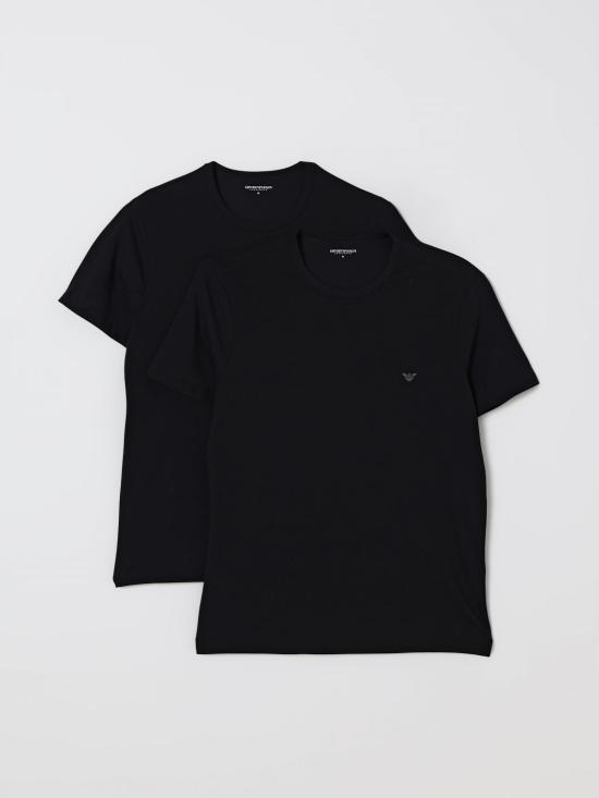 25FW 엠포리오 아르마니 반팔 티셔츠 EM000391AF14132 MC005 Black - EMPORIO ARMANI