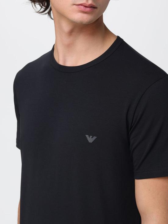 25FW 엠포리오 아르마니 반팔 티셔츠 EM000391AF14132 MC005 Black - EMPORIO ARMANI