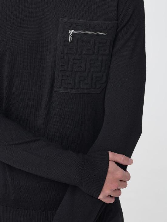 25FW 펜디 울 풀오버 스웨터 FZE035ATMO F0QA1 Black - FENDI