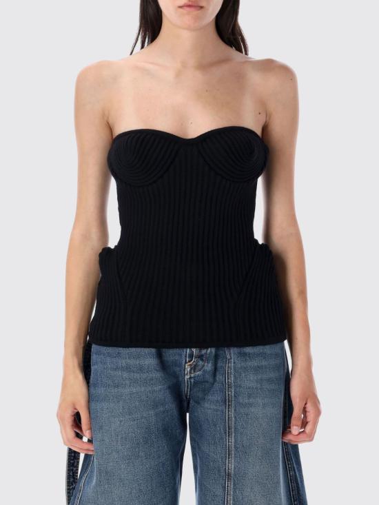 25FW 장 폴 고티에 민소매 티셔츠 PO010K001 00 Black