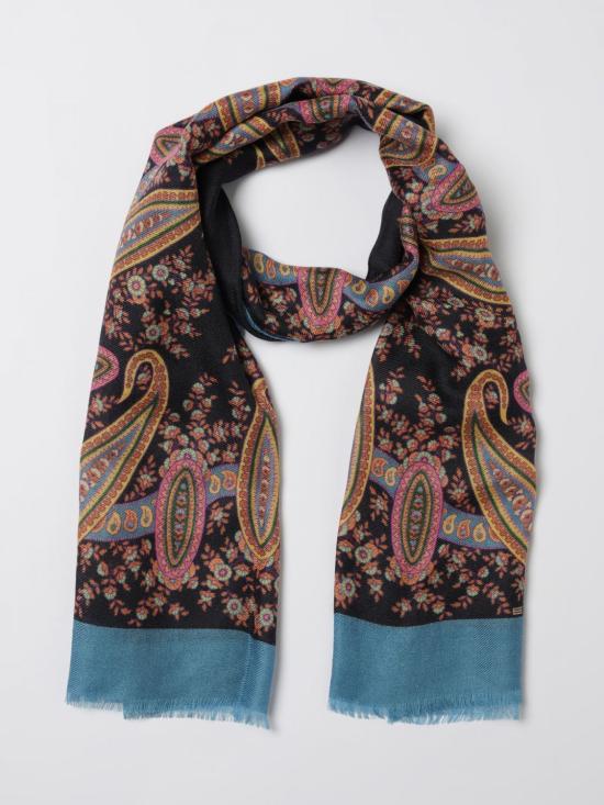 25FW 에트로 머플러/스카프 WATA0005AKA76 X0886 Blue - ETRO