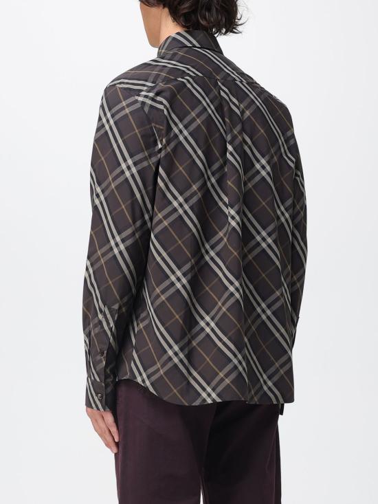25FW 버버리 릴랙스핏 체크 코튼 셔츠 8115089 Brown - BURBERRY