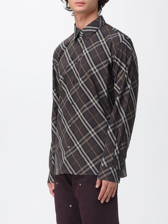 25FW 버버리 릴랙스핏 체크 코튼 셔츠 8115089 Brown - BURBERRY