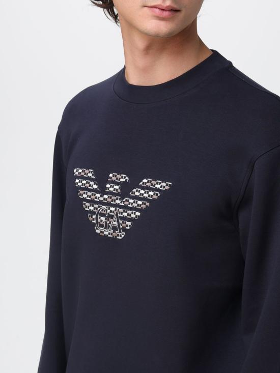 25FW 엠포리오 아르마니 긴팔 티셔츠 EM002906AF1013 MB369 Blue - EMPORIO ARMANI