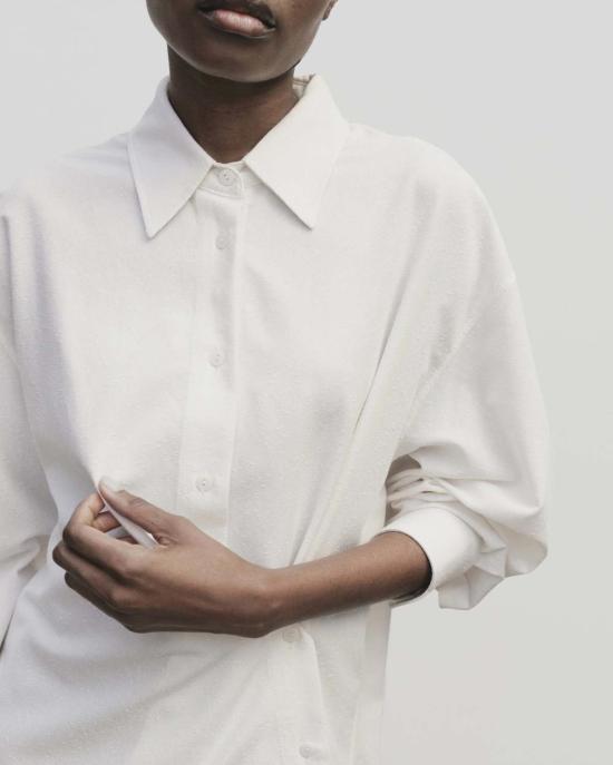  미정박 셔츠 미정 박 텍스처드 오버사이즈 셔츠 - MIJEONG PARK