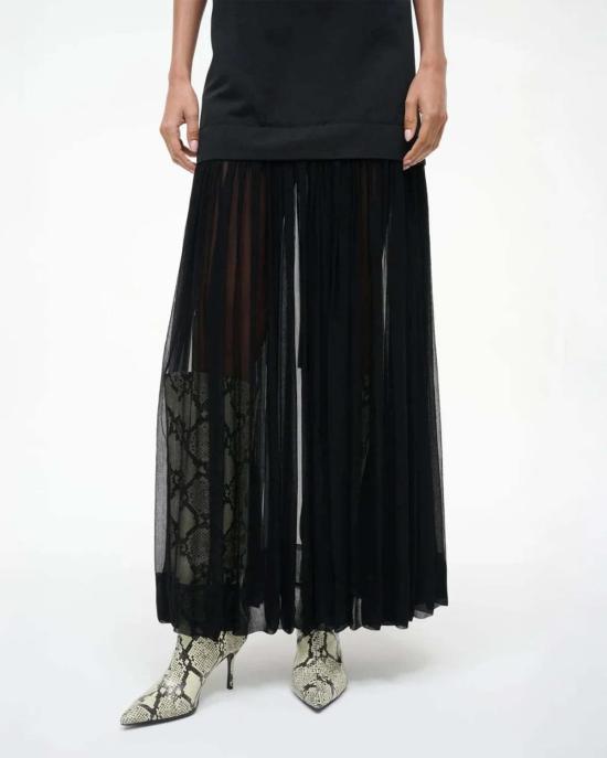  스타우드 롱 원피스 피아 드레스 블랙 - STAUD