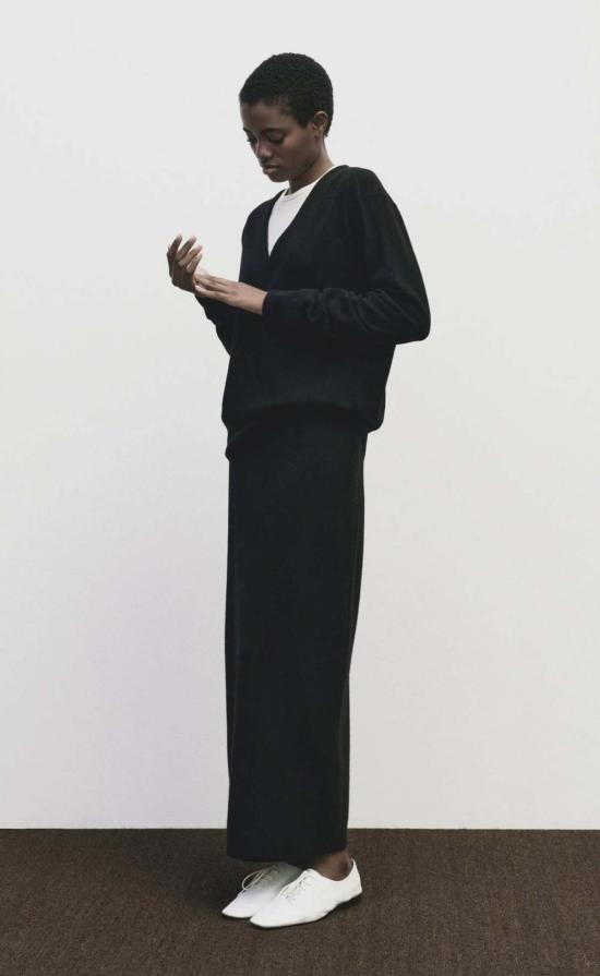  미정박 롱 스커트 미정 박 캐시미어 블렌드 니트 스커트