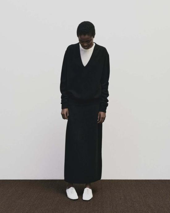  미정박 롱 스커트 미정 박 캐시미어 블렌드 니트 스커트 - MIJEONG PARK