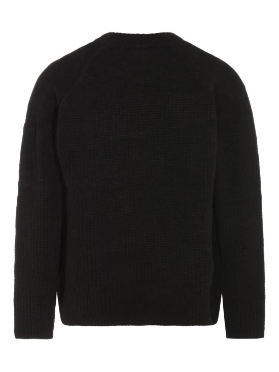 25FW 씨피 컴퍼니 코튼 셔닐 크루넥 스웨터 19CMKN023A 005558G 999 Black - C.P. COMPANY