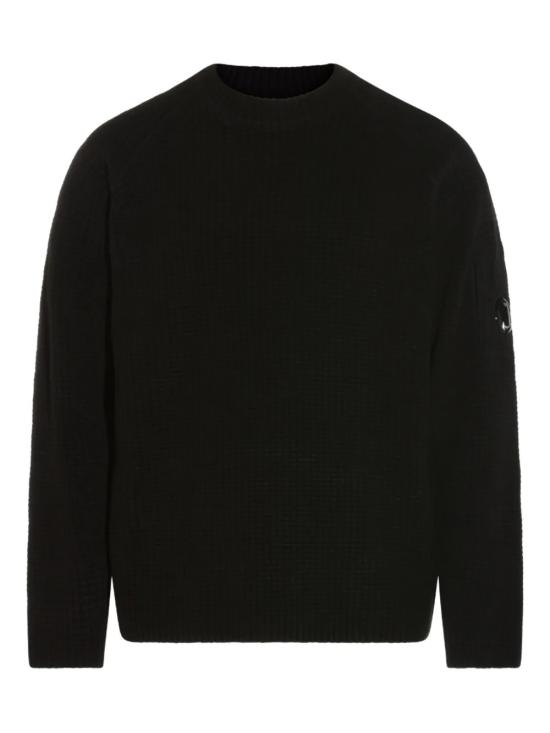 25FW 씨피 컴퍼니 코튼 셔닐 크루넥 스웨터 19CMKN023A 005558G 999 Black