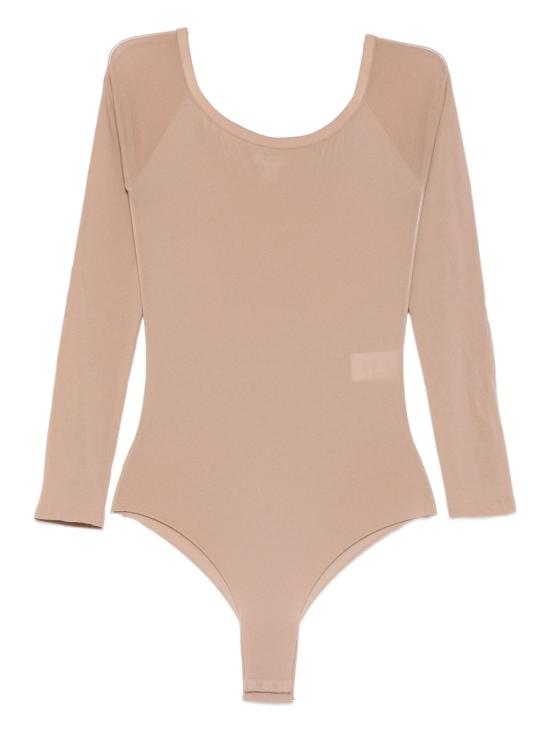 25FW 알라이아 바디수트 티셔츠 AA9B0384M826B 178 Camel