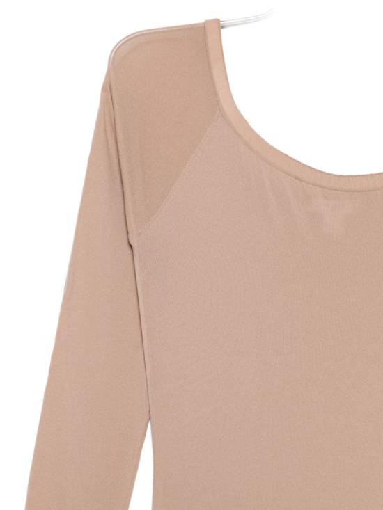 25FW 알라이아 바디수트 티셔츠 AA9B0384M826B 178 Camel - ALAIA