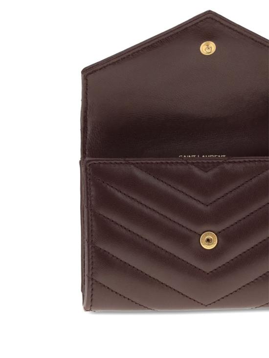 25FW 생로랑 카산드라 퀼티드 램스킨 스몰 엔벨로프 지갑 414404 AAA446195 Bordeaux - SAINT LAURENT