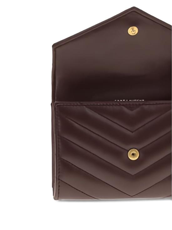 25FW 생로랑 카산드라 퀼티드 램스킨 스몰 엔벨로프 지갑 414404 AAA446195 Bordeaux - SAINT LAURENT