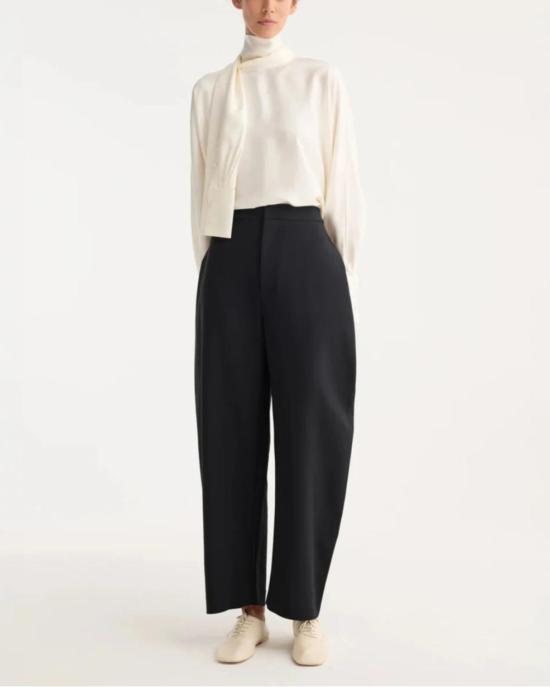  로에 블라우스 풀라드 실크 탑 화이트 - ROHE