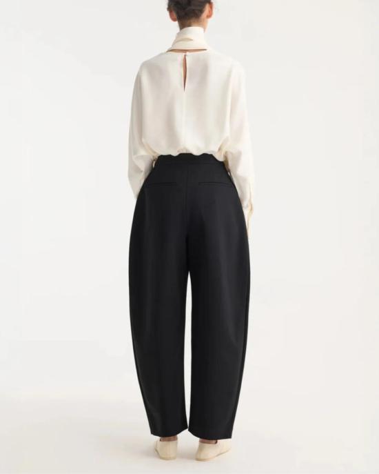  로에 블라우스 풀라드 실크 탑 화이트 - ROHE