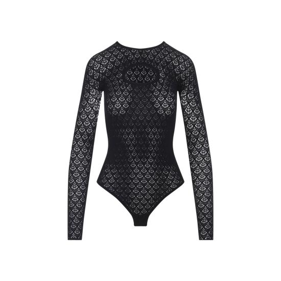 25FW 월포드 바디수트 티셔츠 79330 7005 BLACK - WOLFORD