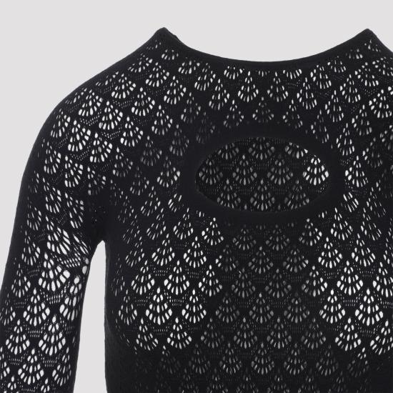 25FW 월포드 바디수트 티셔츠 79330 7005 BLACK - WOLFORD