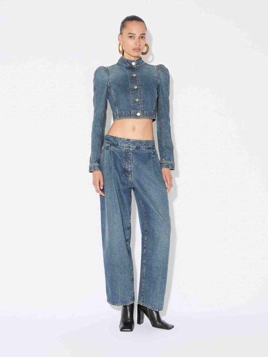 25FW 알라이아 데님 팬츠 AA9P1257D007B 517BLEU DELAVE DENIM BLUE - ALAIA