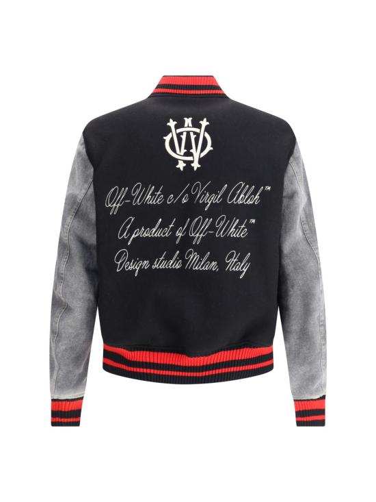 25FW 오프화이트 봄버 자켓 OMEH053F25FAB003 1017 Black - OFF WHITE