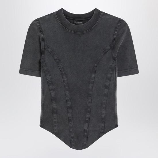 25FW 발렌시아가 반팔 티셔츠 850458TTVF6 R BALEN 1055 Black