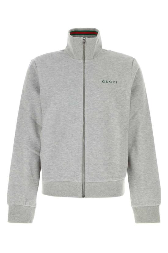 25FW 구찌 웹 사이드 심 코튼 집업 스웨트셔츠  828331XJHCX 1183 GREY