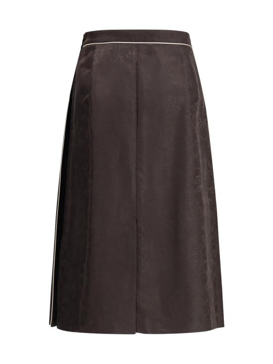 25FW 버버리 선플라워 플리츠 실크 스커트 8116709 C3824 BROWN - BURBERRY