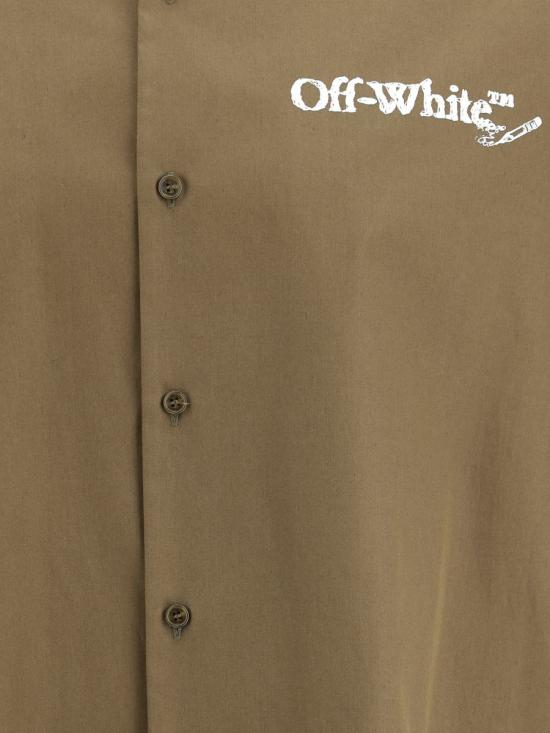 25FW 오프화이트 긴팔 셔츠 OMGG01FF25FAB004 5801 GREEN - OFF WHITE