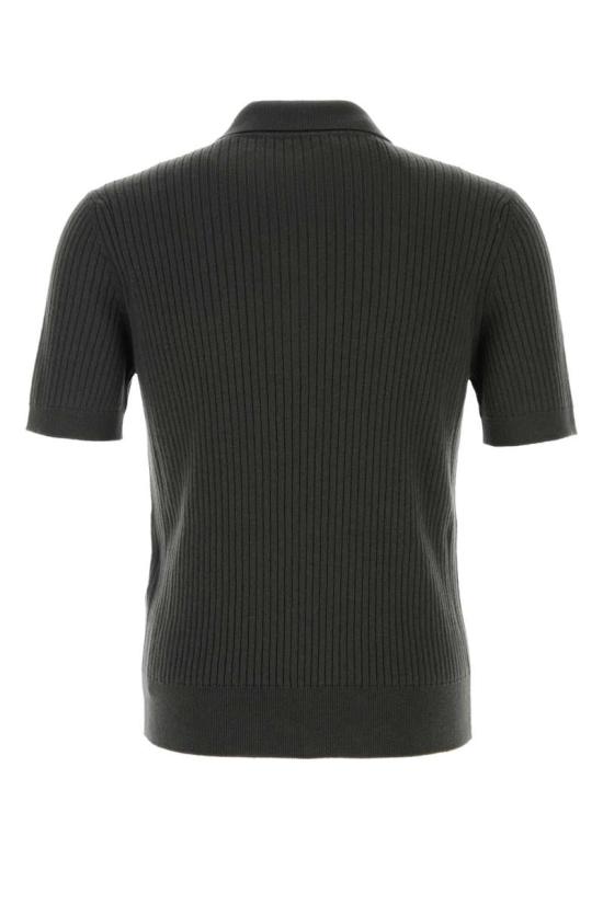 25FW 구찌 울 캐시미어 립 니트 폴로 셔츠 833503XKEYU 3026 GREY - GUCCI