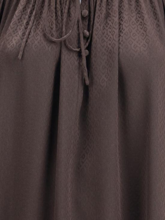 25FW 버버리 지오메트릭 실크 블라우스 8115914 C3824 BROWN - BURBERRY