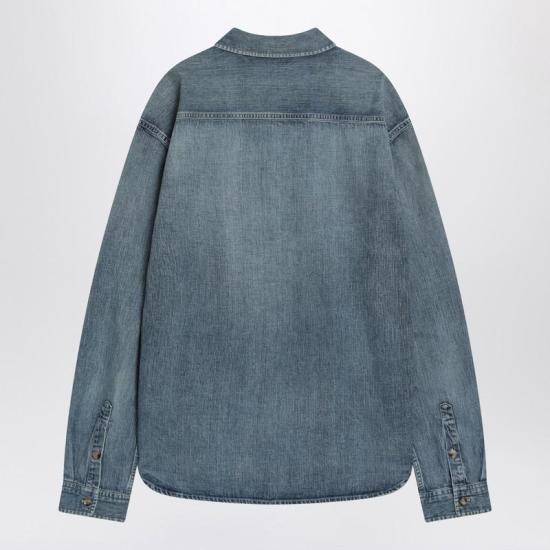 25FW 생로랑 긴팔 셔츠 823437Y14MJ R YSL 4248 BLUE - SAINT LAURENT