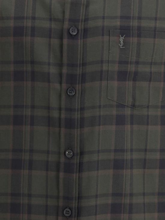 25FW 생로랑 긴팔 셔츠 838702Y33IB 2861 GREEN - SAINT LAURENT
