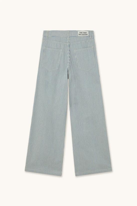  타이니 빅 시스터 데님 팬츠 베르타 스트라이프 데님 청바지 화이트 & 블루 - TINY BIG SISTER