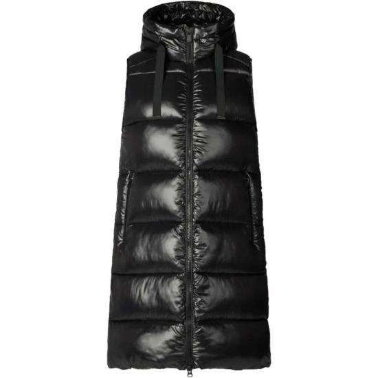  세이브더덕 봄버 자켓 세이브 더 덕 이리아 롱 후드 퍼퍼 조끼 블랙