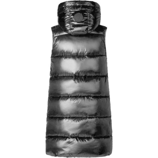  세이브더덕 봄버 자켓 세이브 더 덕 이리아 롱 후드 퍼퍼 조끼 블랙 - SAVE THE DUCK