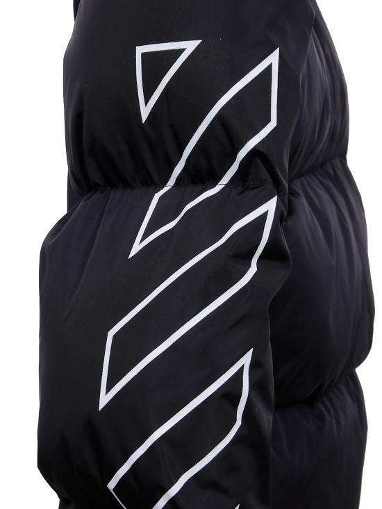 25FW [키즈] 오프화이트 자켓 OBEJ002C99FAB001 1001 BLACK WHITE - OFF WHITE